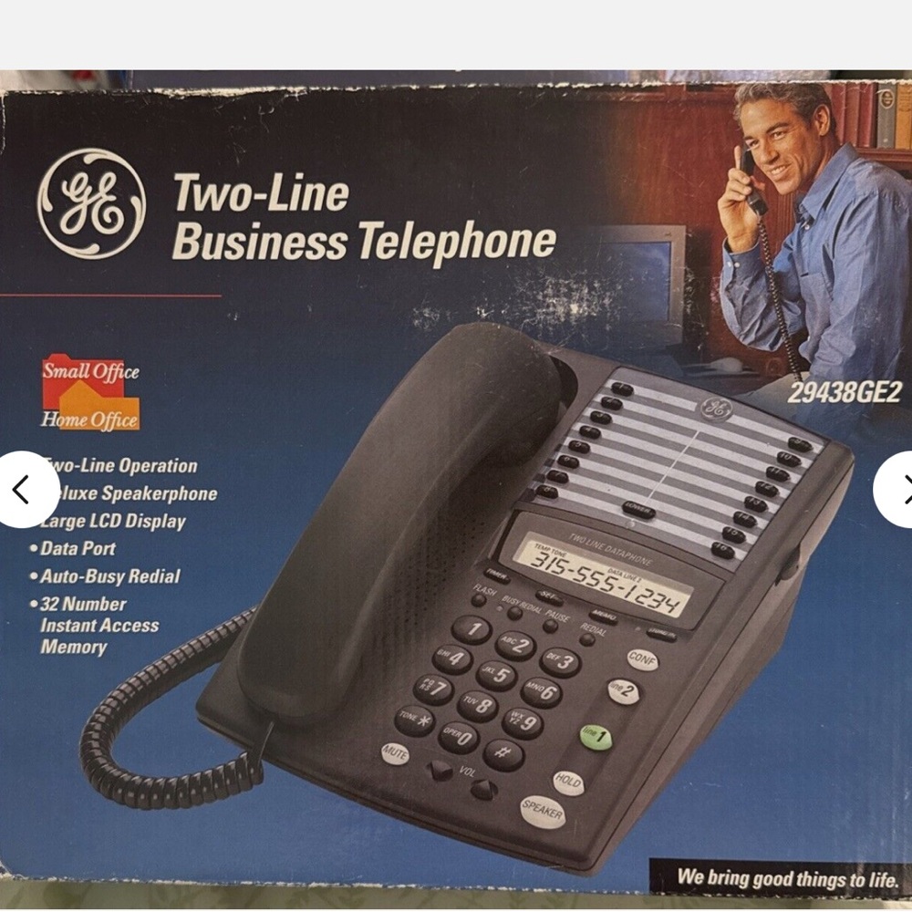 GE 29438GE2 Two-Line Deluxe Speakerphone Business With Data Port